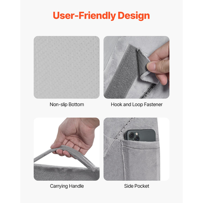 VEVOR Ορθοπεδικό Μαξιλάρι Σφηνοειδούς Κρεβάτιου 4 Τεμαχίων Ρυθμιζόμενο για Ύπνο με Πίσω Πόδι και Αυχένα, ΓΟΠΝ