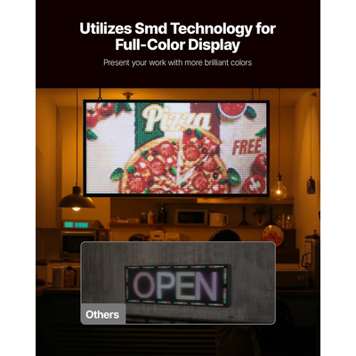 VEVOR 27x14 ιντσών προγραμματιζόμενη πινακίδα LED με κύλιση, ψηφιακή οθόνη P5, έγχρωμη