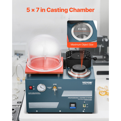Μηχανή χύτευσης κενού VEVOR για επένδυση κενού, χύτευση σε φούρνο τήξης, τήξη κοσμημάτων