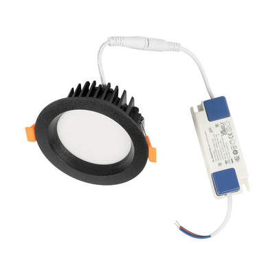 GLOBOSTAR® WATERA 60897 Χωνευτό Downlight Σποτ Panel LED 12W 1500lm 120° AC 220-240V Αδιάβροχο IP54 Ρυθμιζόμενο Λευκό CCT με Διακόπτη στο Σώμα 2700K/4500K/6000K Dimmable - Lumileds SMD Chip & TÜV SÜD Driver - Μαύρο Ματ - Μ10.8 x Π10.8 x Υ3.2cm / Q9cm - 3 Χρόνια Εγγύηση