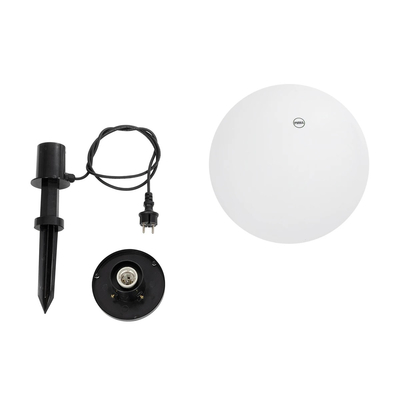 GLOBOSTAR® AGROS 61708 Φωτιστικό Κήπου / Καρφωτό με Ντουί 1 x E27 AC 220-240V Αδιάβροχο IP65 - Λευκό & Μάυρο - Μ30 x Π30 x Υ64cm