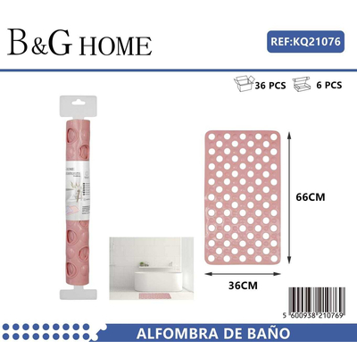 Αντιολισθητικό πατάκι μπάνιου - M0839 - 36x66cm - Pink - 21076
