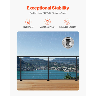 VEVOR Στύλος κιγκλιδώματος καλωδίων 42x2x2 ιντσών με προτρύπημα 1JZLGZXHS106AWJO6001V0