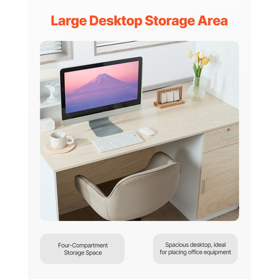 VEVOR Γραφείο Υποδοχής Ορθογώνιο Τραπέζι Γραφείου 55,12 εκ. από Ξύλινο