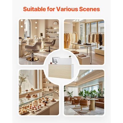 VEVOR Γραφείο Υποδοχής Ορθογώνιο Τραπέζι Γραφείου 55,12 εκ. από Ξύλινο