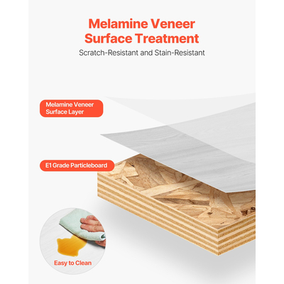 Βάση τηλεόρασης VEVOR 55 θέσεων για κέντρο ψυχαγωγίας με οπή καλωδίου, λευκό