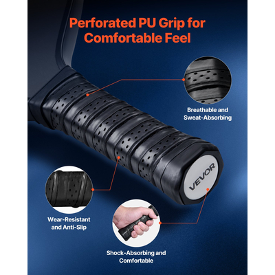 Ρακέτα Pickleball με οπές από ανθρακονήματα VEVOR Pro για ενήλικες, μπλε