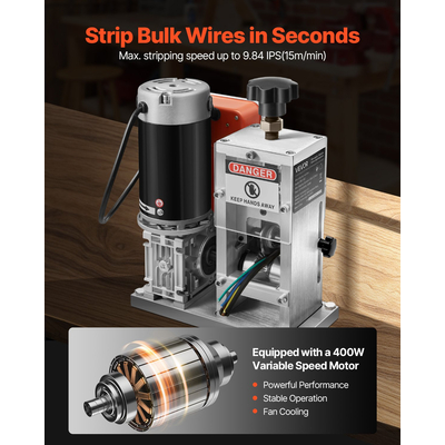 Ηλεκτρική Αυτόματη Απογυμνωτική Μηχανή VEVOR με Κινητήρα 0,06-1,57 ίντσες 400W