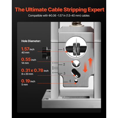 Ηλεκτρική Αυτόματη Απογυμνωτική Μηχανή VEVOR με Κινητήρα 0,06-1,57 ίντσες 400W