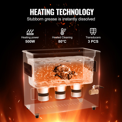 Μηχανή καθαρισμού Ultra Sonic 6L με θερμαντήρα καλαθιού και χρονοδιακόπτη 180W