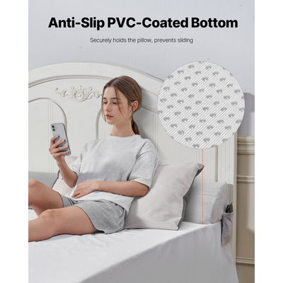 Μαξιλάρι κρεβατιού VEVOR με σφήνα 76"x10"x6" Βελούδινο κεφαλάρι για γέμισμα κενών κρεβατιού, γέμισμα κενών 0-7