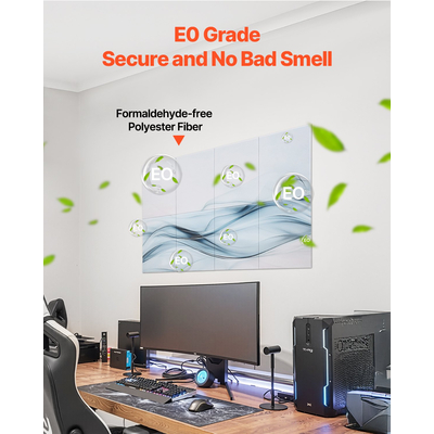 VEVOR 8 τεμάχια αυτοκόλλητα ακουστικά πάνελ τέχνης 15,8 x 11,8 ιντσών για οικιακό στούντιο