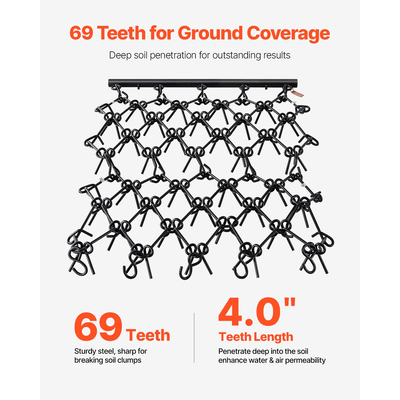 VEVOR Drag Harrow 4 x 4 ft Αλυσοπρίονο ATV για ισοπέδωση τοπίου