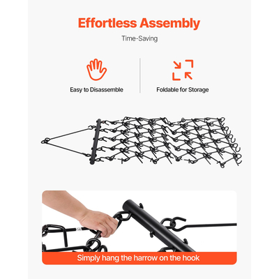 VEVOR Drag Harrow 4 x 4 ft Αλυσοπρίονο ATV για ισοπέδωση τοπίου