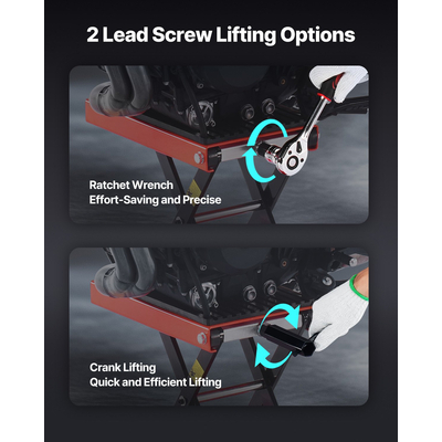 Ψαλιδωτός γρύλος ανύψωσης μοτοσικλέτας VEVOR, πλάτος 1200 λίβρες, βάση ανύψωσης μοτοσικλέτας, στροφαλοφόρος άξονας