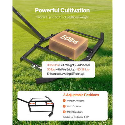 Σβάρνα VEVOR Drag Harrow 66" Πλάτος ρυμούλκησης πίσω από σβάρνα Drag Harrow, χαλύβδινη, ισοπεδωτική μηχανή χαλικιού ATV UTV