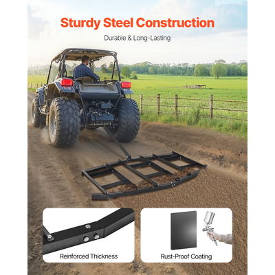 Σβάρνα VEVOR Drag Harrow 84" Πλάτος ρυμούλκησης πίσω από σβάρνα Drag Harrow, χαλύβδινη, ισοπεδωτική μηχανή χαλικιού ATV UTV