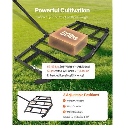 Σβάρνα VEVOR Drag Harrow 84" Πλάτος ρυμούλκησης πίσω από σβάρνα Drag Harrow, χαλύβδινη, ισοπεδωτική μηχανή χαλικιού ATV UTV