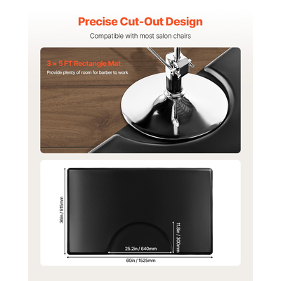 Πατάκι κομμωτηρίου VEVOR για κομμωτήριο 1525 x 915 mm Ορθογώνιο πατάκι κομμωτηρίου πάχους 23mm