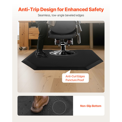 Πατάκι κομμωτηρίου VEVOR για κομμωτήριο 1225 x 1505 mm Εξάγωνο πατάκι κομμωτηρίου πάχους 25mm