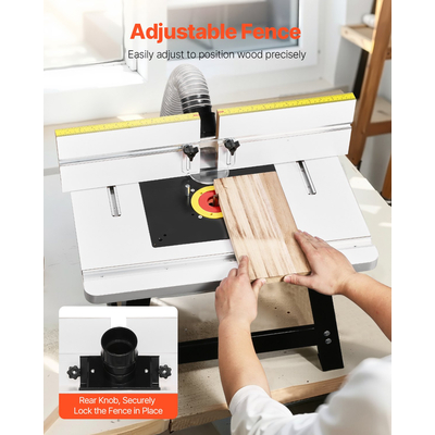 Τραπέζι Ρούτερ VEVOR 24 x 15,7 ίντσες με φράχτη και άνω θύρα συλλογής σκόνης από MDF