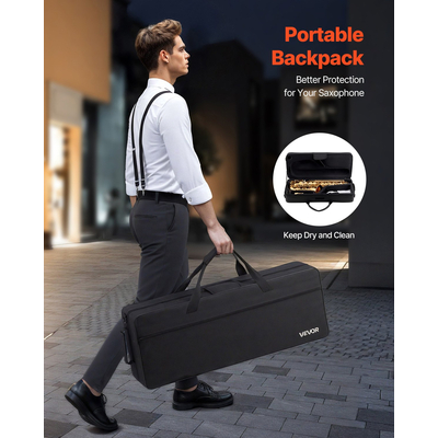 VEVOR Χρυσό Ορειχάλκινο Άλτο Σαξόφωνο Eb E Ίσιο Σαξόφωνο Κιτ Αρχάριων με Θήκη Επιστόμιο