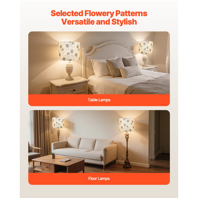 VEVOR Σετ 2 καπέλων για τύμπανο 13 x 13 x 10 εκ. καπέλο (ανοιχτόχρωμο σχέδιο πικραλίδας)