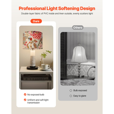 VEVOR Σετ 2 αμπαζούρ για τύμπανο, 13 x 13 x 10 εκ., μεσαίου μεγέθους, στρογγυλό (Σκούρο φλοράλ)