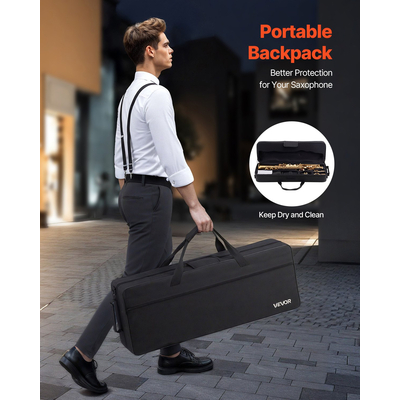 VEVOR Σαξόφωνο Σοπράνο Σι με Θήκη και Ευθύγραμμο Επιστόμιο