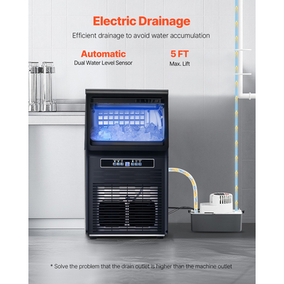 VEVOR Επαγγελματική παγομηχανή με ανεξάρτητη καμπίνα 80lbs/24H 36 κύβοι πάγου