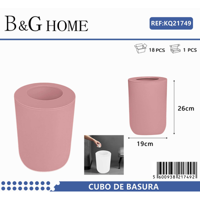 Κάδος απορριμμάτων μπάνιου πλαστικός - Pink - 21755