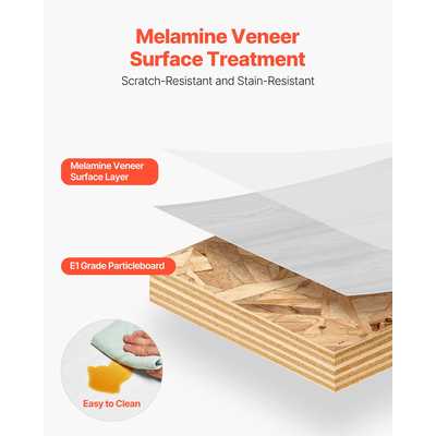 Βάση τηλεόρασης VEVOR 70 θέσεων για κέντρο ψυχαγωγίας με οπή καλωδίου, λευκό