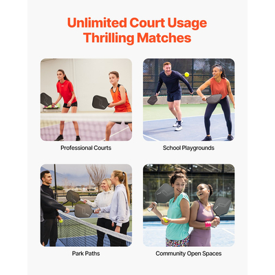 Ρακέτα Pickleball με οπές από ανθρακονήματα VEVOR Pro για ενήλικες, μαύρη