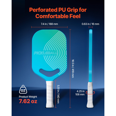 Ρακέτα Pickleball VEVOR Pro από ανθρακονήματα με πυρήνα Aero Throat Honeycomb Core