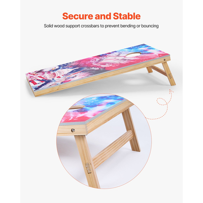 VEVOR 4x2ft Σετ Φορητών Τρυπών Κορν Φούρνου Ξύλινων Επιτραπέζιων Παιχνιδιών με 8 Σακούλες