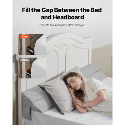 Μαξιλάρι κρεβατιού VEVOR με σφήνα για κεφαλάρι 60"x10"x6" Γέμισμα κενών κρεβατιού 0-7