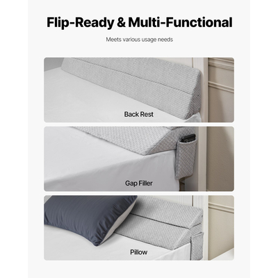 Μαξιλάρι κρεβατιού VEVOR με σφήνα για κεφαλάρι 60"x10"x6" Γέμισμα κενών κρεβατιού 0-7