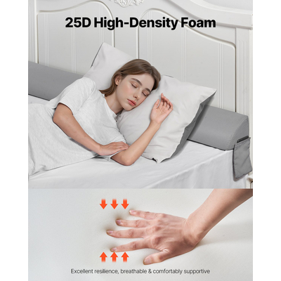 Μαξιλάρι κρεβατιού VEVOR σε σχήμα σφήνας για κεφαλάρι 76" x 6" x 4,5" Γέμισμα κενών κρεβατιού 0-4