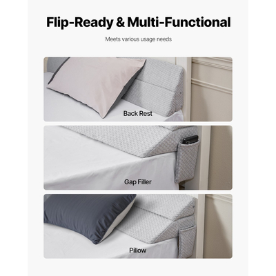 Μαξιλάρι κρεβατιού VEVOR σε σχήμα σφήνας για κεφαλάρι 76"x10"x6" Γέμισμα κενών κρεβατιού 0-7