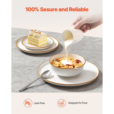 Σετ σερβίτσιων VEVOR 32 τεμαχίων, κεραμικά πιάτα και μπολ, σερβίρισμα για 8 άτομα, λευκό