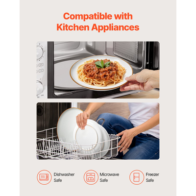 Σετ σερβίτσιων VEVOR 32 τεμαχίων, κεραμικά πιάτα και μπολ, σερβίρισμα για 8 άτομα, λευκό