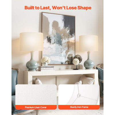 VEVOR Σετ 2 αμπαζούρ για τύμπανο, 13 x 13 x 10 ίντσες, μεσαίου μεγέθους, στρογγυλό (υπόλευκο)