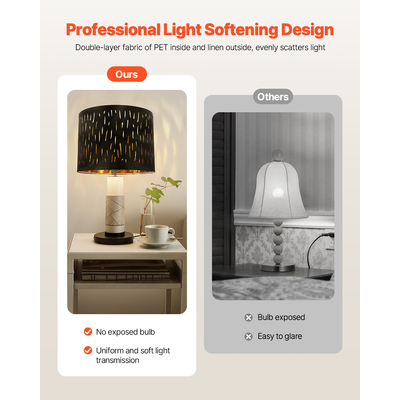 VEVOR Σετ 2 αμπαζούρ για τύμπανο, μεσαίο, στρογγυλό, 13 x 13 x 10 εκ. με άρπα