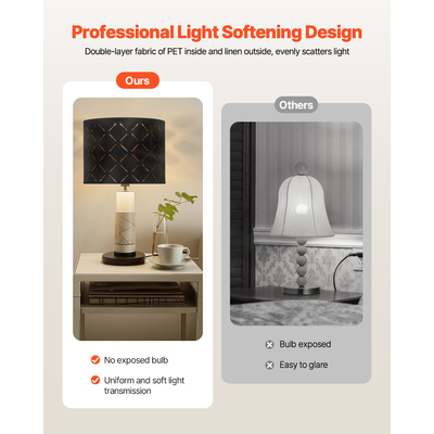 VEVOR Σετ 2 αμπαζούρ για τύμπανο 13 x 13 x 10 ίντσες, στρογγυλό αμπαζούρ με άρπα (μαύρο)