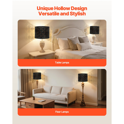 VEVOR Σετ 2 αμπαζούρ για τύμπανο 13 x 13 x 10 ίντσες, στρογγυλό αμπαζούρ με άρπα (μαύρο)