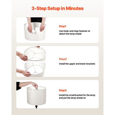 VEVOR Σκίαστρο για Λάμπα Τύμπανου 13 x 13 x 10 ίντσες Μεσαίο Στρογγυλό Αμπαζούρ (Ανοιχτό Λινό)