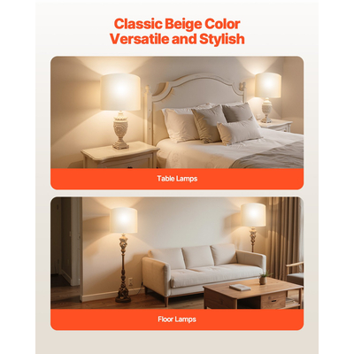 VEVOR Σετ 2 αμπαζούρ για τύμπανο 16 x 16 x 12 σε χρώμα αμπαζούρ με άρπα (υπόλευκο)