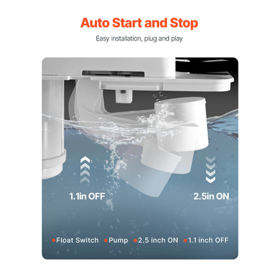 Αντλία Απομάκρυνσης Συμπυκνωμάτων VEVOR Αυτόματη Αντλία Συμπυκνωμάτων 1/50 HP 65GPH Ανύψωση 4,57m
