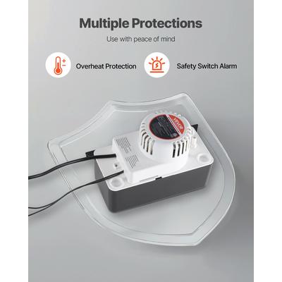 Αντλία Απομάκρυνσης Συμπυκνωμάτων VEVOR Αυτόματη Αντλία Συμπυκνωμάτων 1/50 HP 65GPH Ανύψωση 4,57m