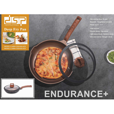 Αντικολλητικό τηγάνι με καπάκι - 2.7L - CA004-CD24-Black - DSP - 569426